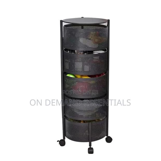 5 Tier Round Design Rotating Fruit Vegetable Rack
