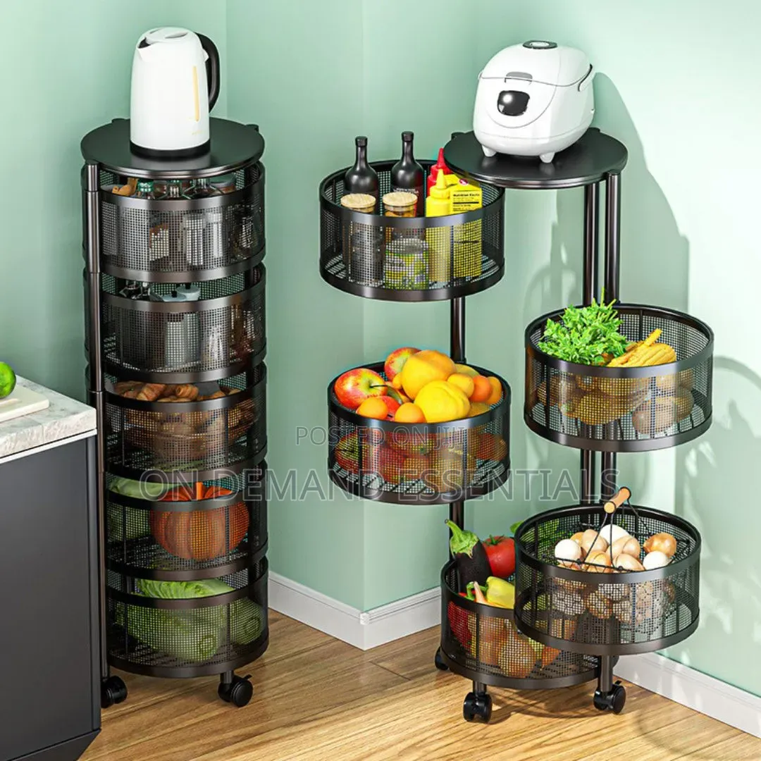 5 Tier Round Design Rotating Fruit Vegetable Rack