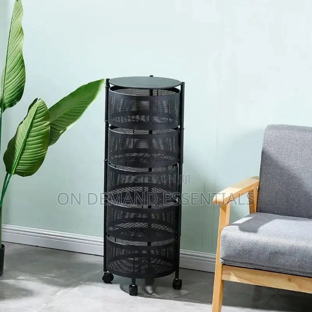 5 Tier Round Design Rotating Fruit Vegetable Rack