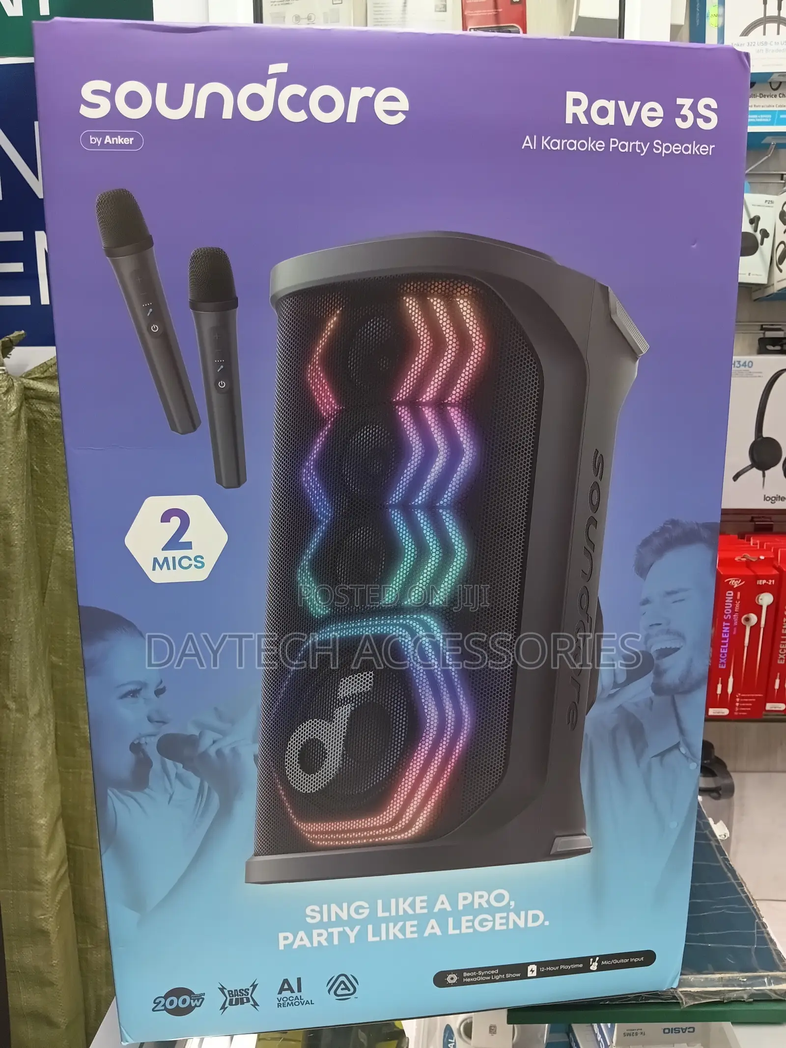 Anker Soundcore Rave 3S Party Speaker With Dual Wireless Microphones.