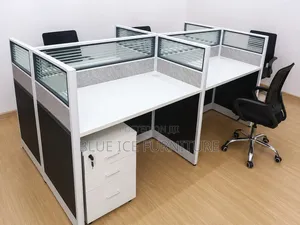 Office Modern 4 Way Cubicle Workstation Desk Set