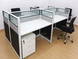 Office Modern 4 Way Cubicle Workstation Desk Set