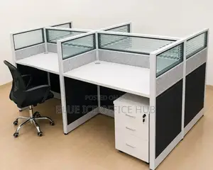 Office Modern 4 Way Cubicle Workstation Desk Set