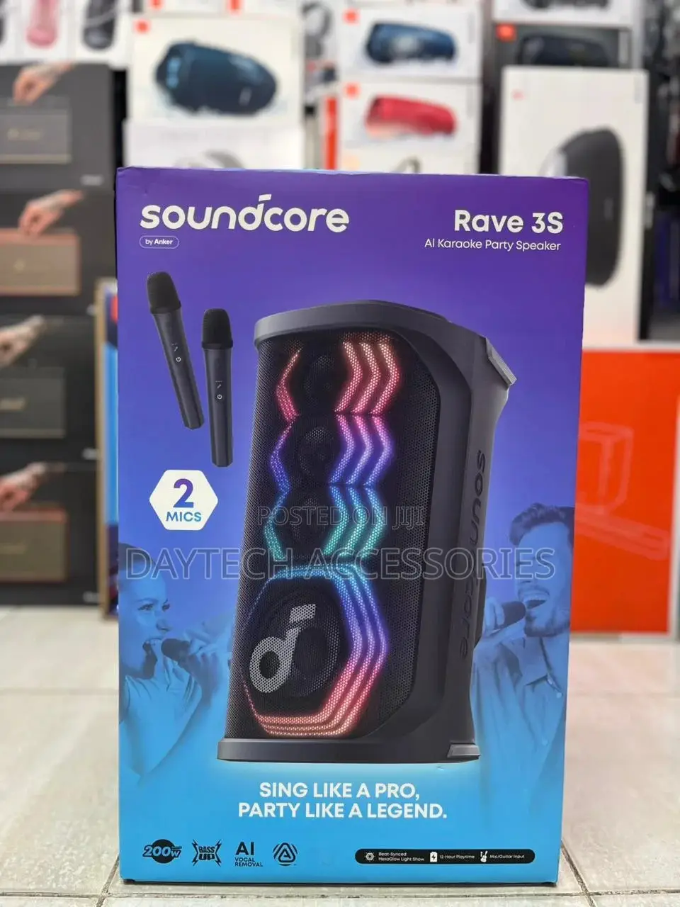 Anker Soundcore Rave 3 Party Speaker With Microphone-Black