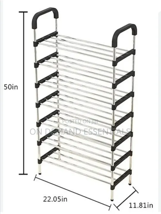 Strong and Stable 7 Tier Shoe Rack Holding 21 Pairs of Shoes