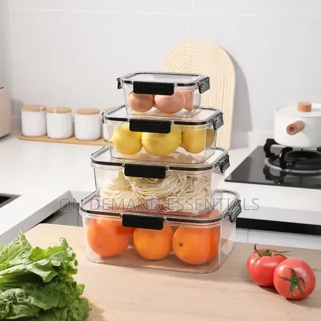 4pc Set Sealed Refrigerator Large Capacity Food Container Set