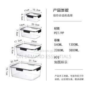 4pc Set Sealed Refrigerator Large Capacity Food Container Set