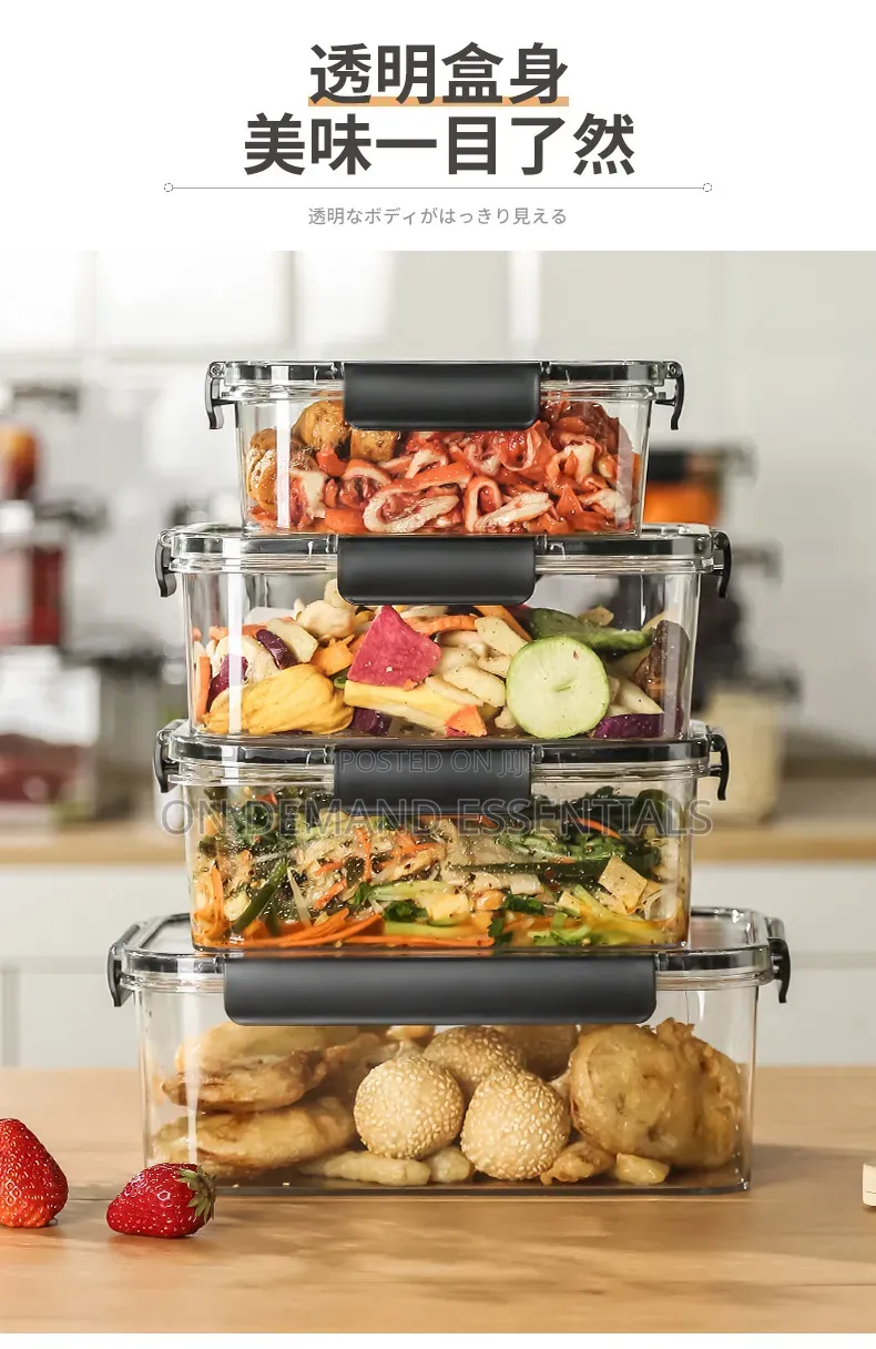 4pc Set Sealed Refrigerator Large Capacity Food Container Set