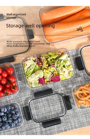 4pc Set Sealed Refrigerator Large Capacity Food Container Set