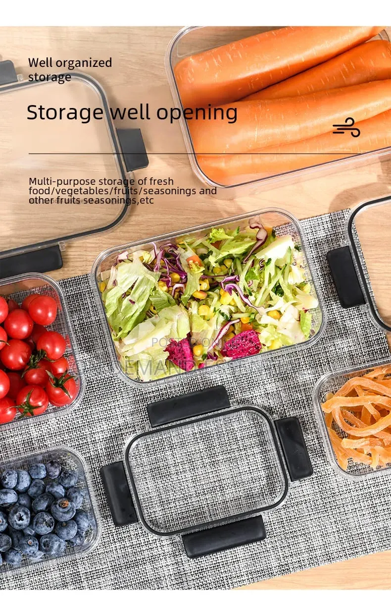 4pc Set Sealed Refrigerator Large Capacity Food Container Set