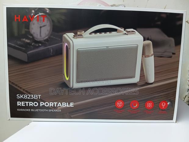 This Havit SK823BT Retro-Style Speaker Includes a Wireless Microphone. - thumbnail 3