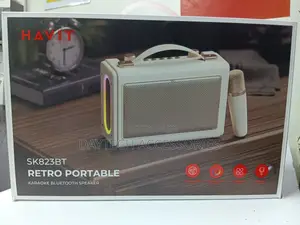 Havit Sk823bt Wireless Retro Portable Karaoke Bluetooth Speaker Beige
