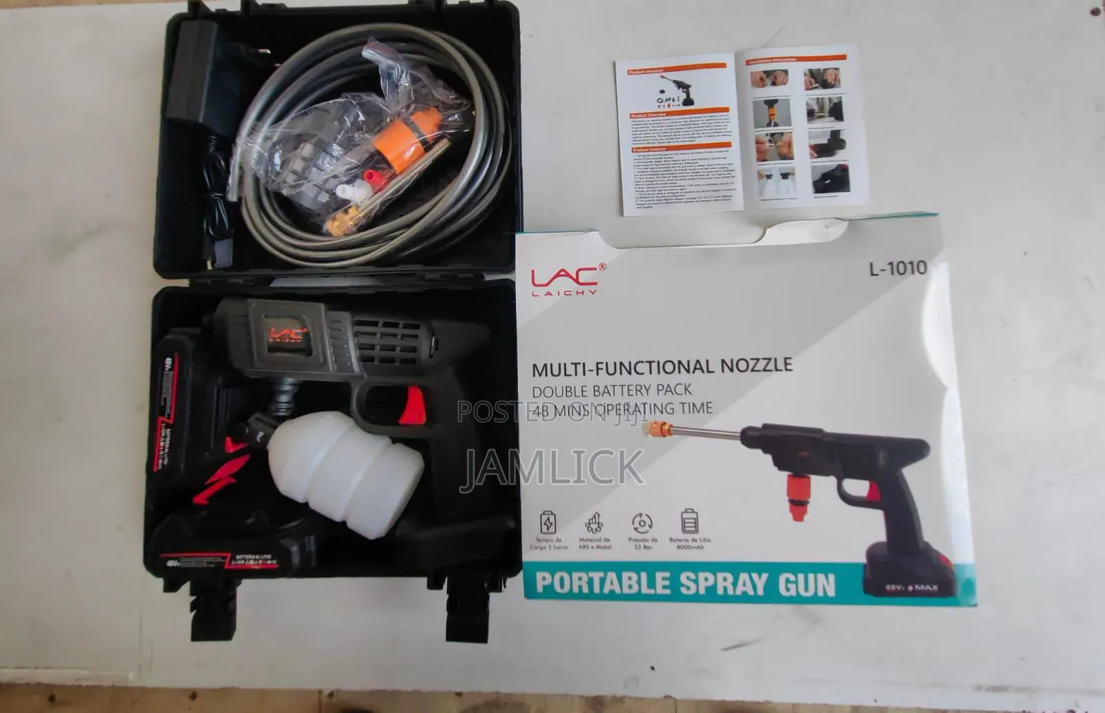LAC Battery Powered Car Wash Gun Cordless Pressure Washer - Ab