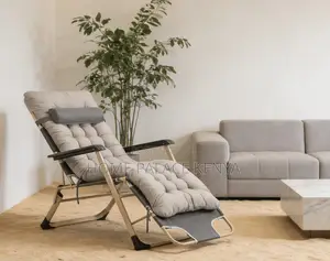 Sun Lounger: Folding Oxford Reclining Nap Chair