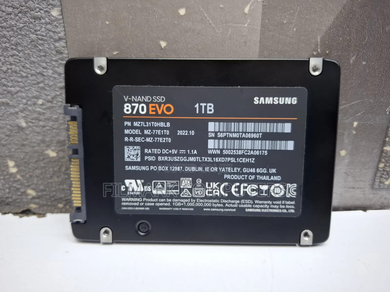Samsung MZ7L31T0HBLB 870 Evo 1TB SATA Solid State Drive 2.5-Inch