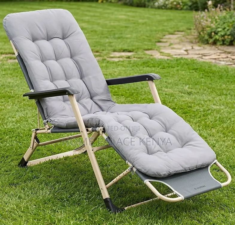 Sun Lounger: Folding Oxford Reclining Nap Chair