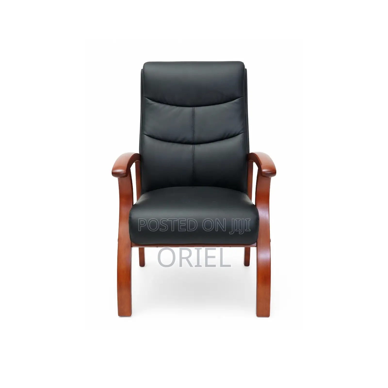 Office Chair : Wooden Arms Office Leather Chair