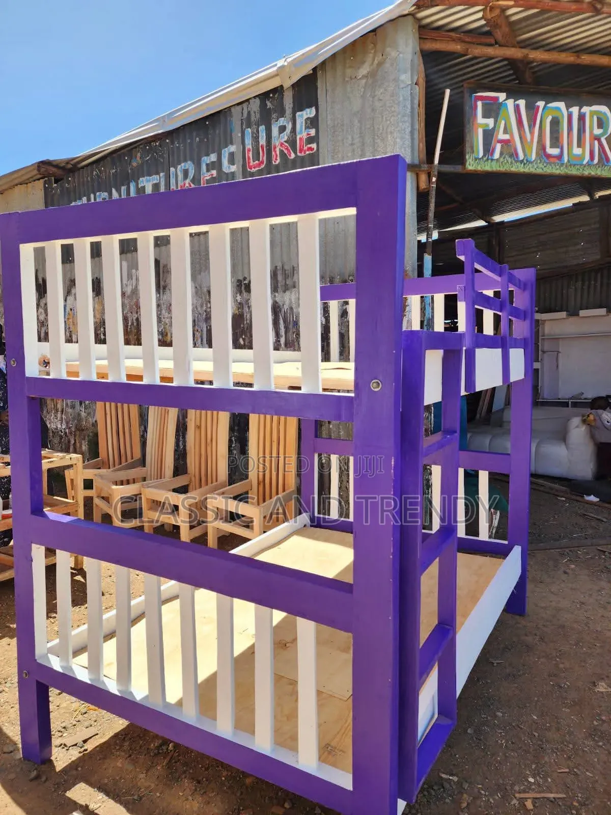 Purple and White 4x6 Bunk Bed