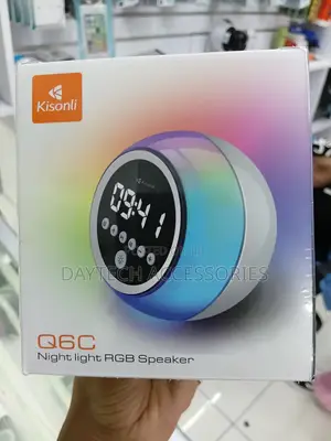 Kisonli Q6C LED Bluetooth Speaker Clock - White