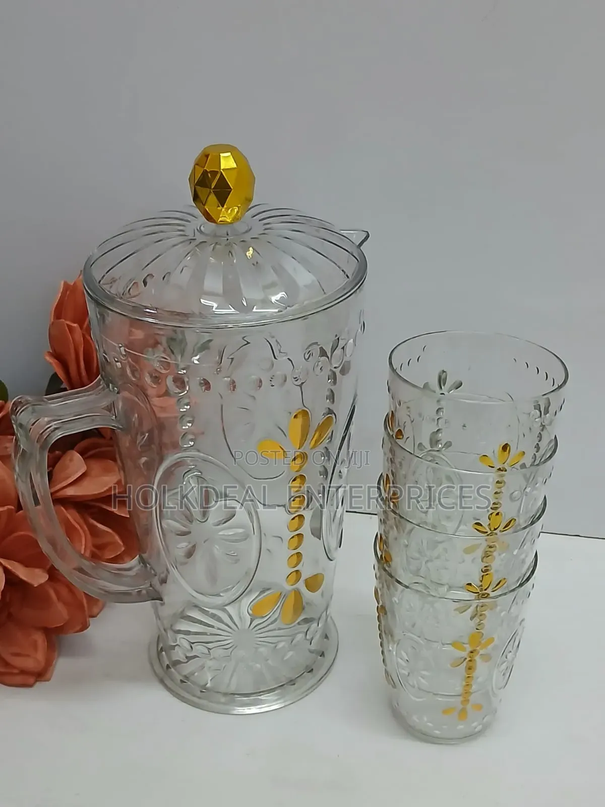 Water Jug Set With 4 Glasses