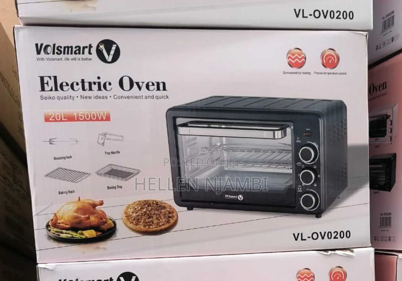 Volsmart 1500w 20ltrs Electric Oven With Rotisserie