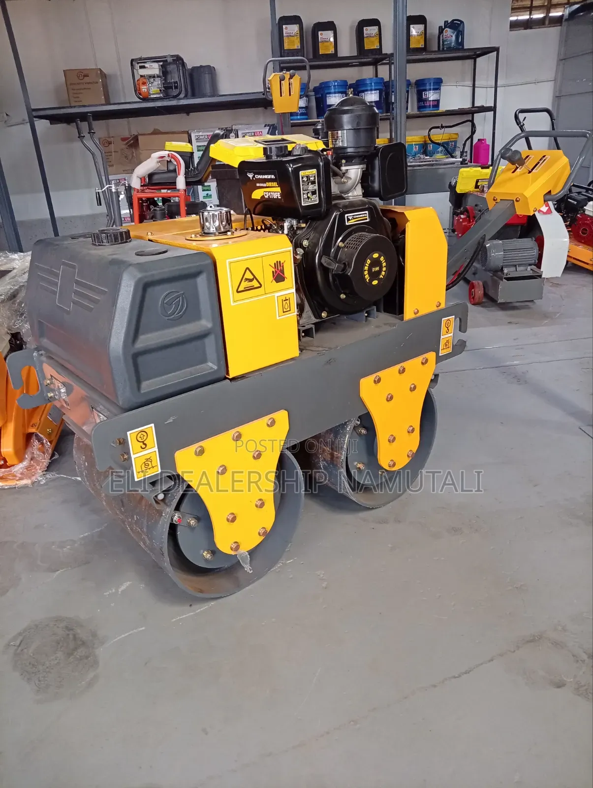 KAMO 600D Walk-Behind Double Drum Roller – 8HP Diesel Engine