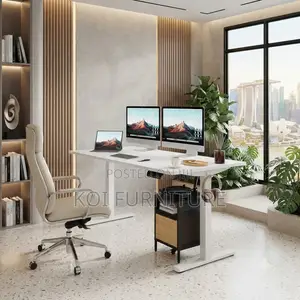 Office Desk; 1.6 Meter Adjustable Height Modern Sit-Standing Desk