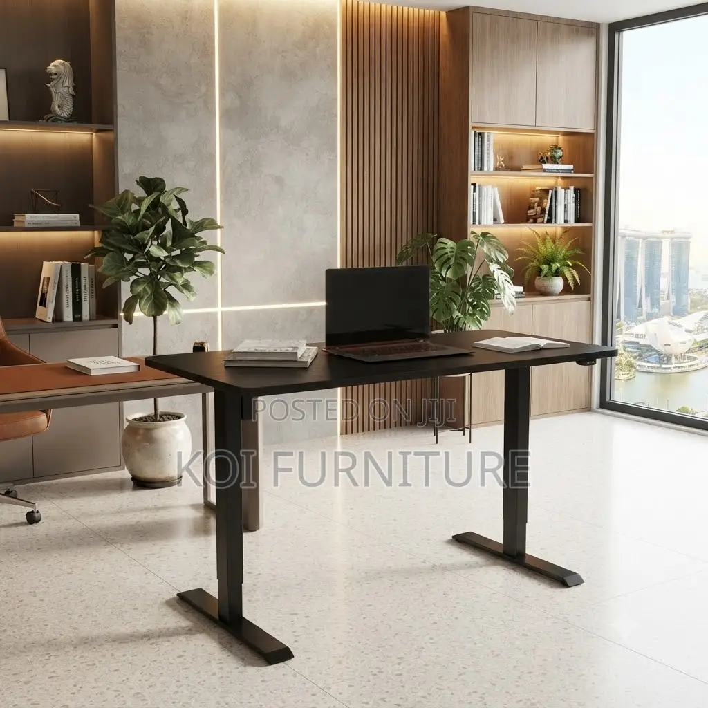 Office Desk; 1.6 Meter Adjustable Height Modern Sit-Standing Desk