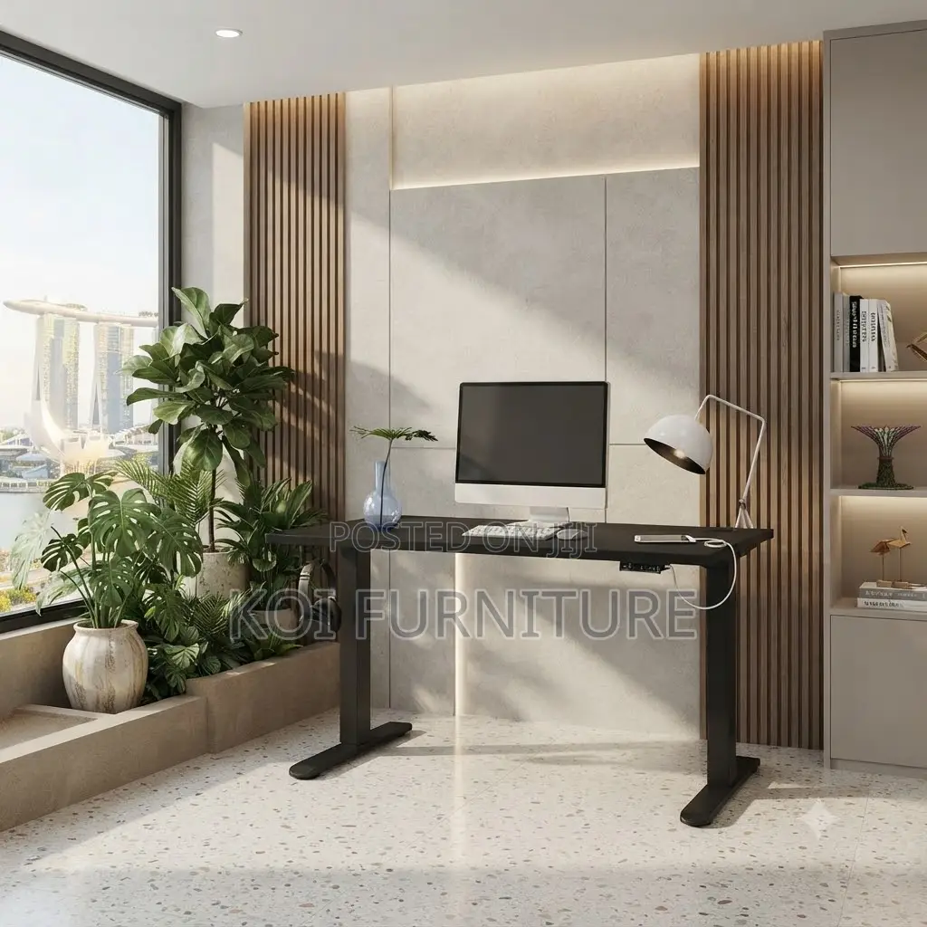 Office Desk; 1.6 Meter Adjustable Height Modern Sit-Standing Desk