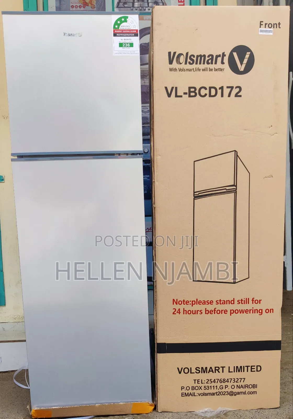 172litres Volsmart Double Door Fridge