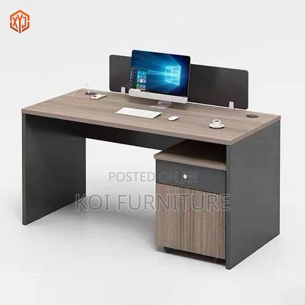 Office Workstation; Two Users Wooden Open Partioned Workstation - thumbnail 2