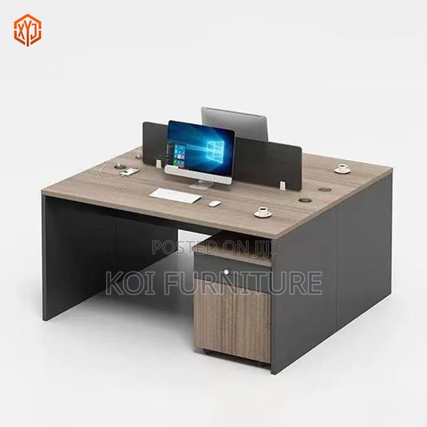 Office Workstation; Two Users Wooden Open Partioned Workstation - thumbnail 3
