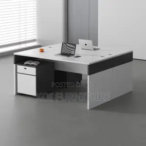 Office Workstation; Two Users Wooden Open Partioned Workstation