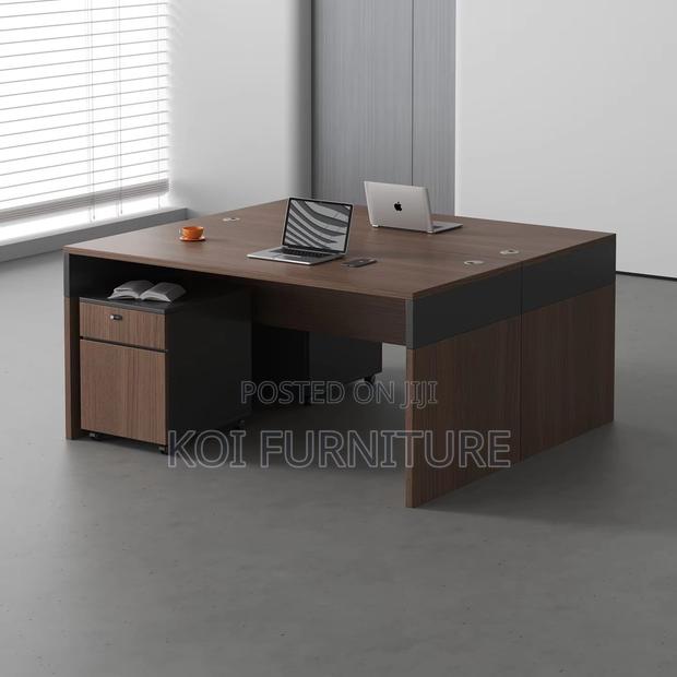 Office Workstation; Two Users Wooden Open Partioned Workstation - thumbnail 5