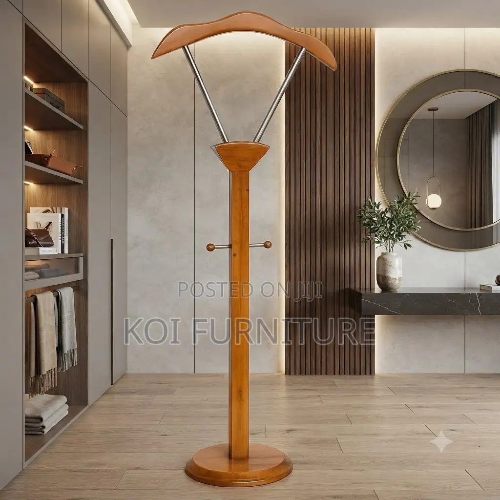 Hangers; Modern Mahogany Finish Style Executive Coat Hanger