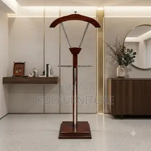 Hangers; Modern Mahogany Finish Style Executive Coat Hanger
