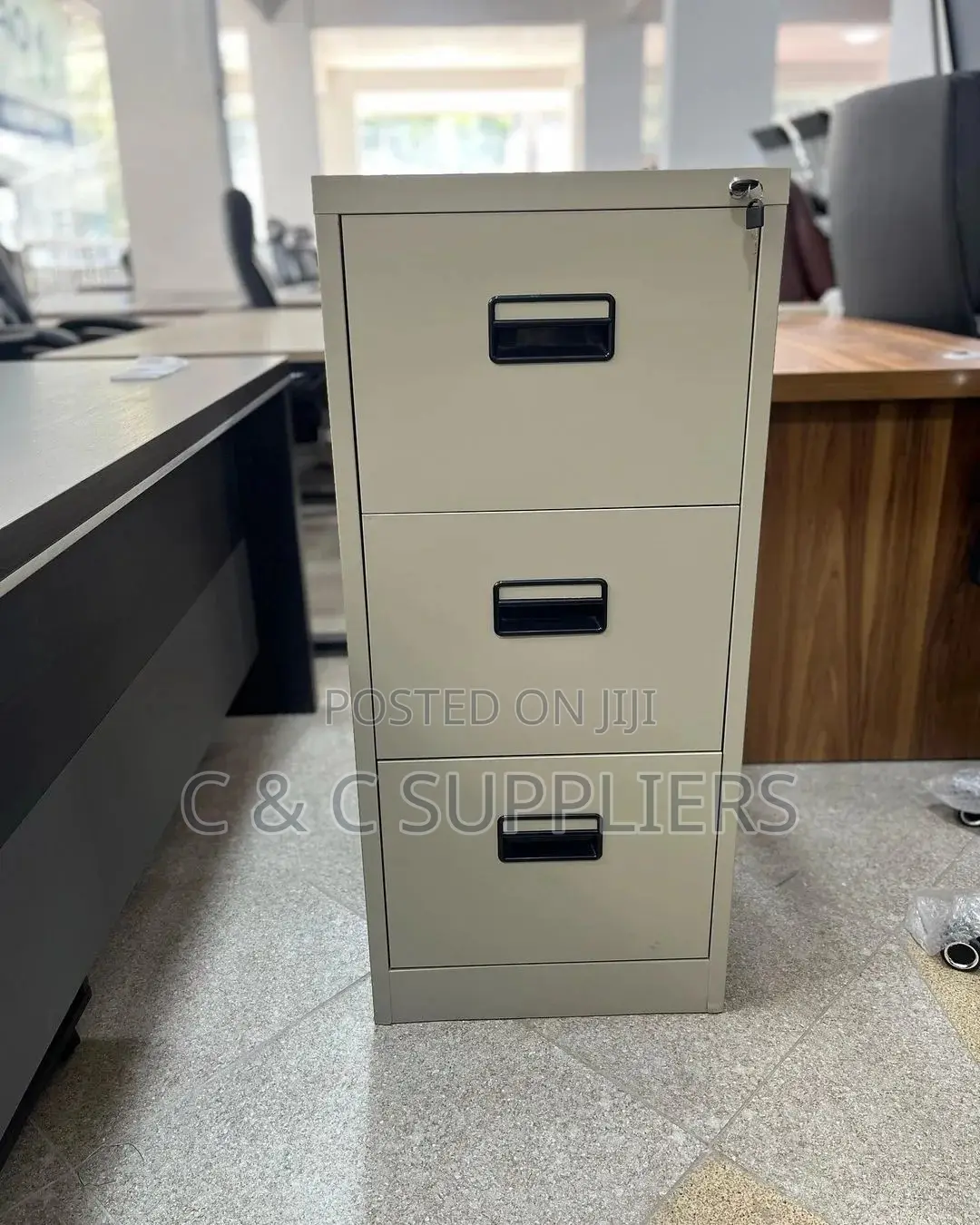 3-Drawer Metallic File Cabinet