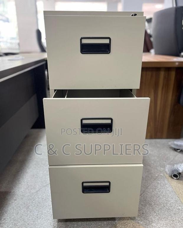 3-Drawer Metallic File Cabinet - thumbnail 3