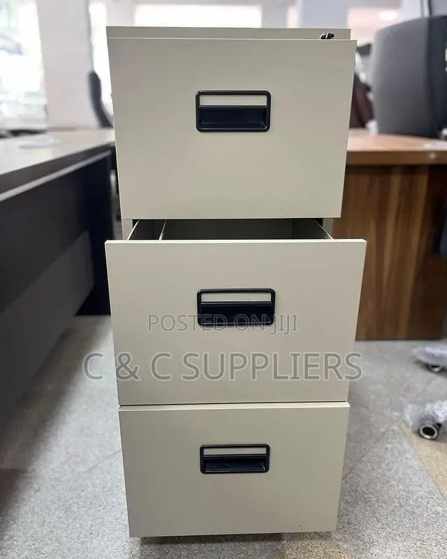 3-Drawer Metallic File Cabinet