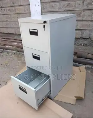 3-Drawer Metallic File Cabinet