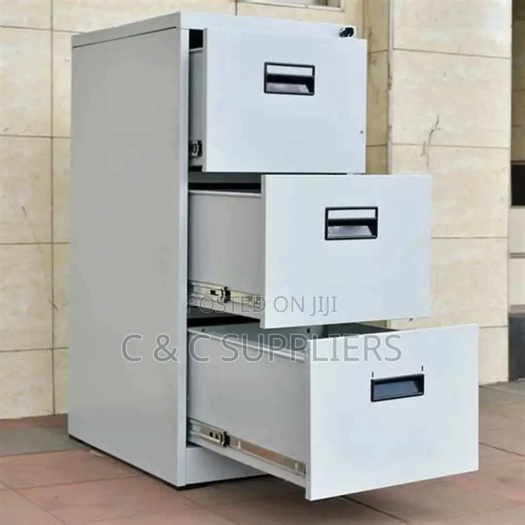 3-Drawer Metallic File Cabinet