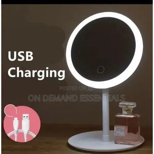 LED Makeup Mirror With a Storage Tray
