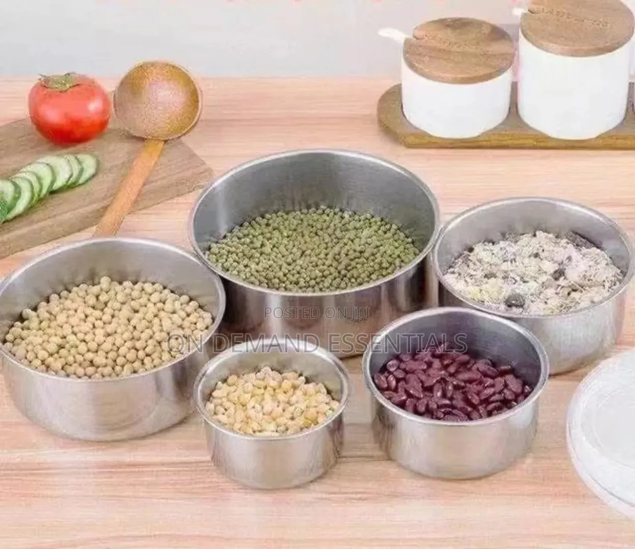 5pcs Stainless Steel Fresh Storage Box