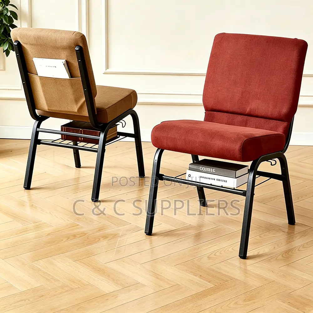 Interlocking Fabric Padded Church Chair