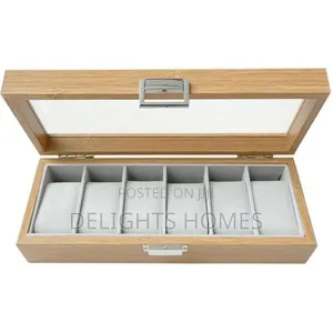 Elegant Bamboo 6 Watch Organizer Box_pa
