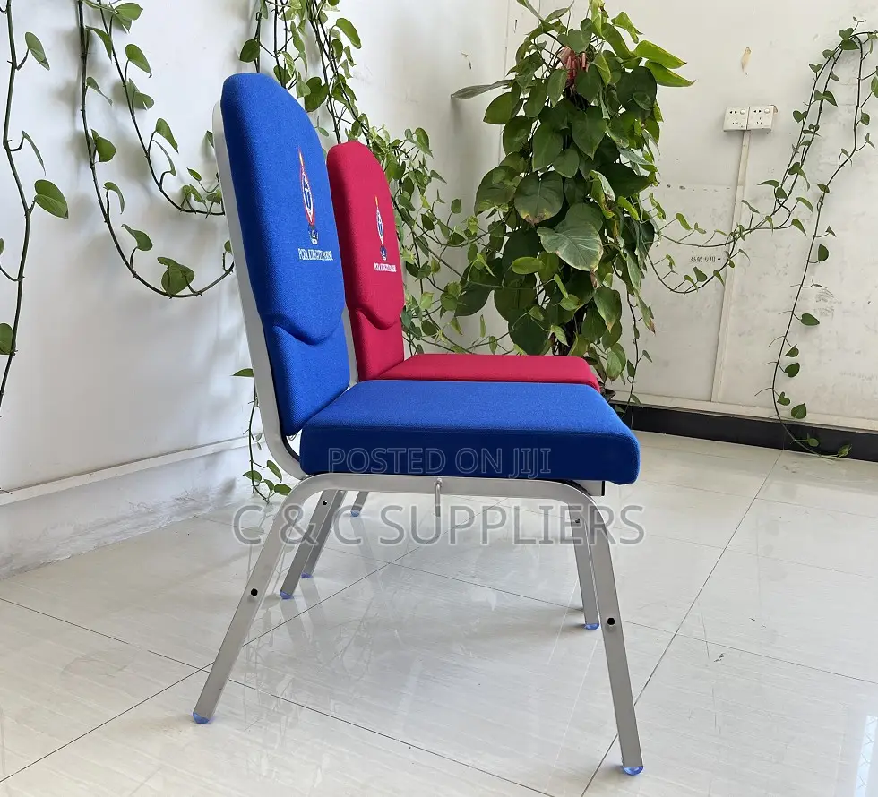 Interlocking Fabric Padded Church Chair