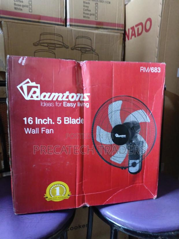 Ramtons 16" Wall Fan – Powerful 5 Blade Cooling - thumbnail 2