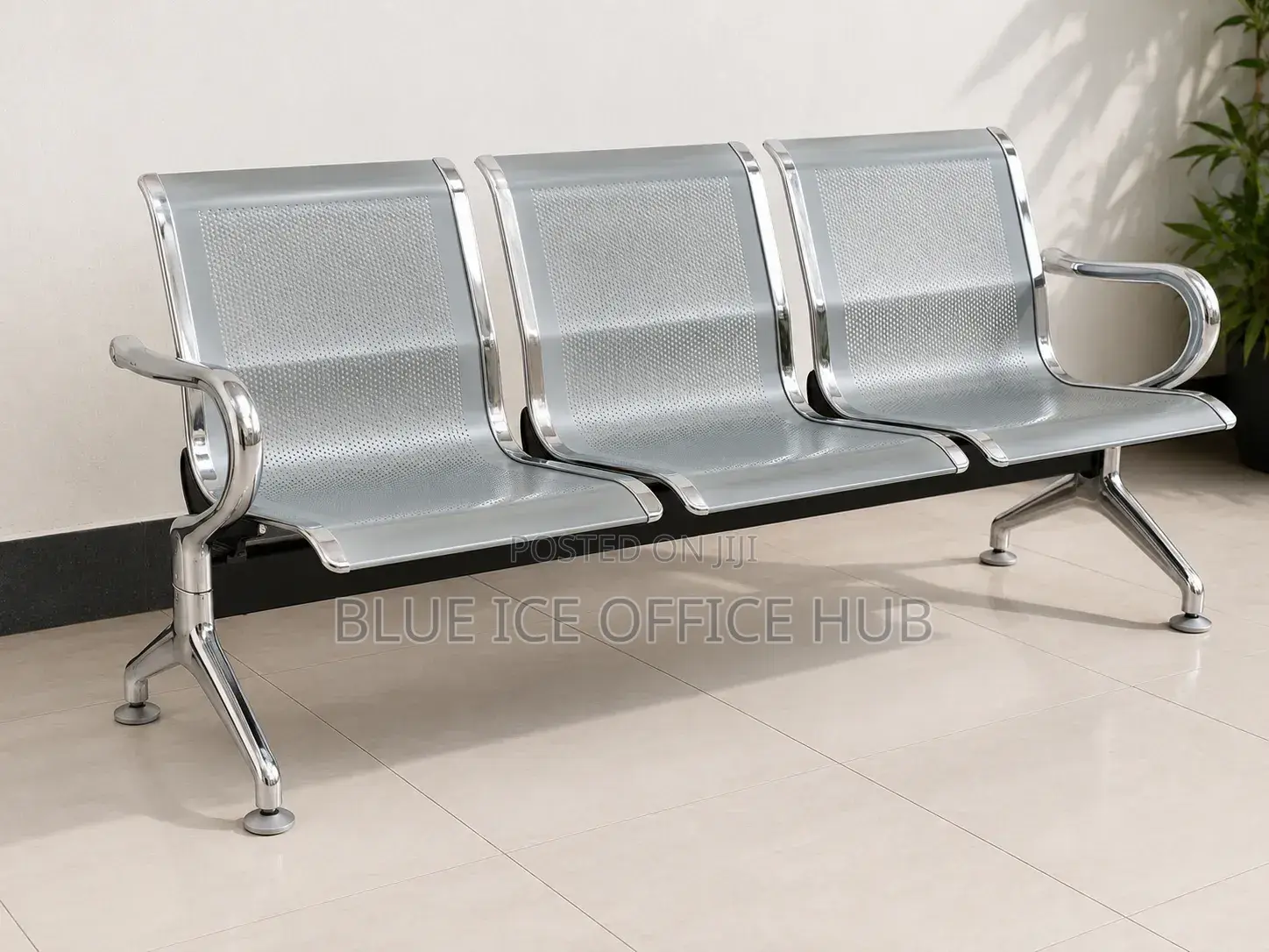 Executive 3 Seater Chrome Waiting Bench