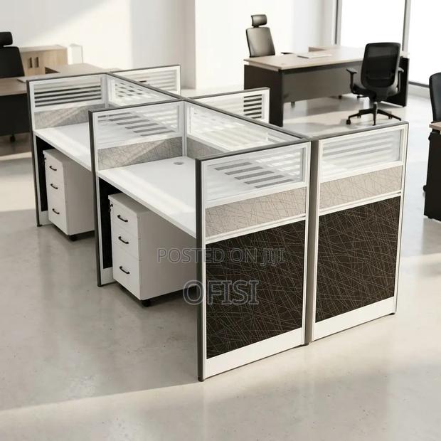 Office Workstation; 4 Way Workstation 2.4m X 1.2m in Grey - thumbnail 9