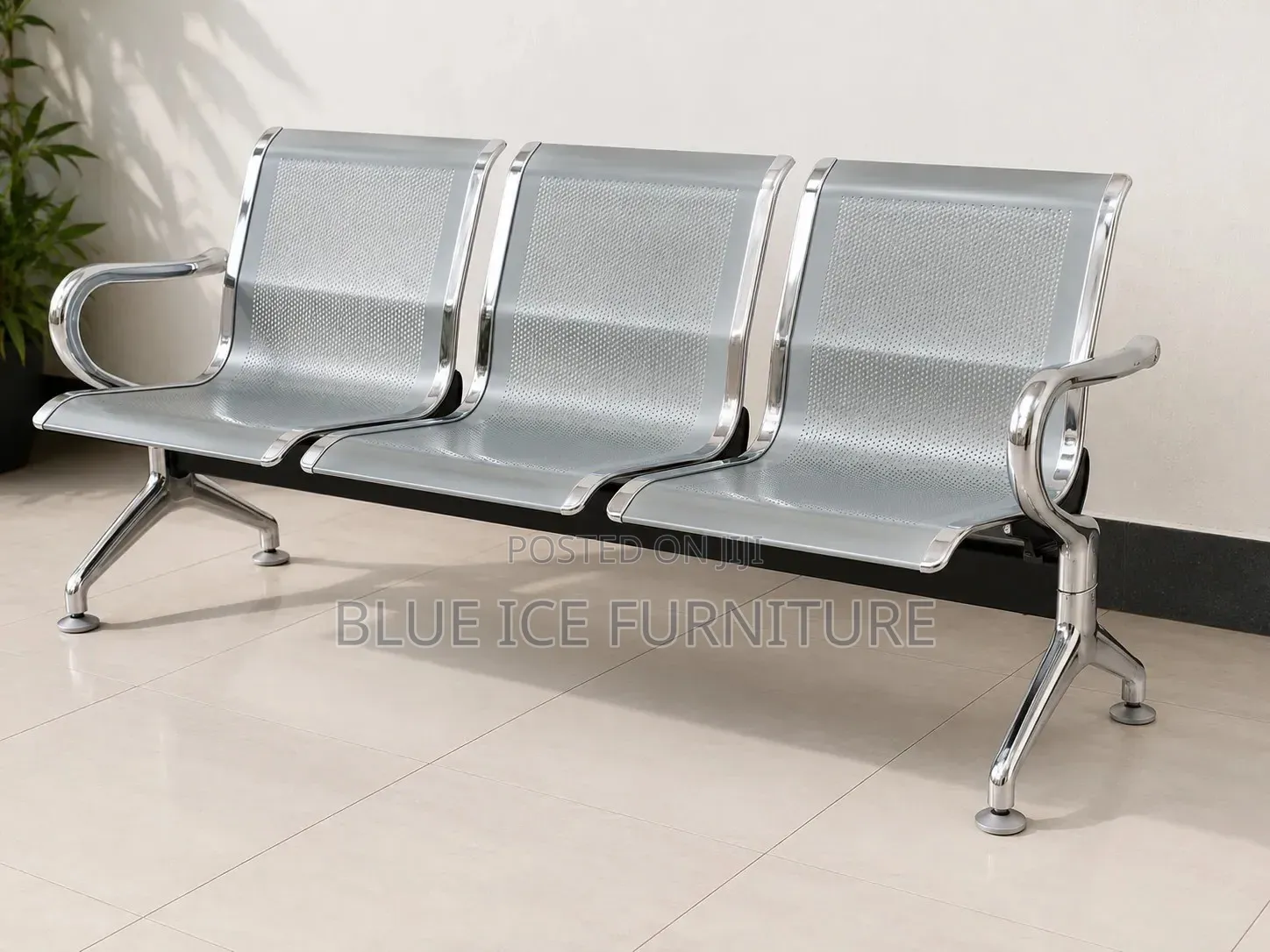 Executive 3 Seater Chrome Waiting Bench